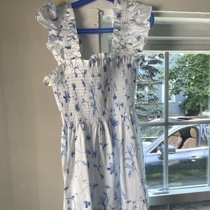 Hill house Ellie nap dress-blue botanical sz S NWT